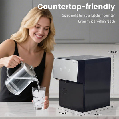Limited-Quantity Anniversary Deal：Countertop Nugget Ice Maker with Chewable Soft Ice, 35lbs/24Hrs | High Capacity,Self-Cleaning&Automatic Dispensing,Quiet 45dB
