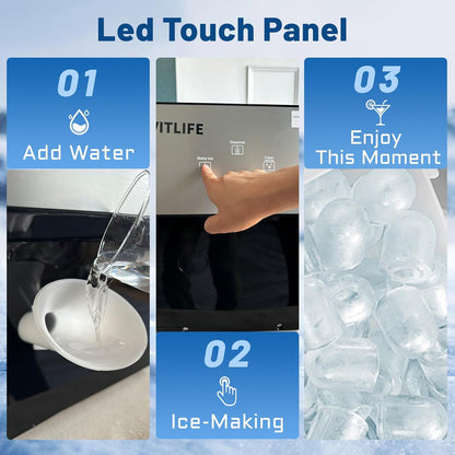 Limited-Quantity Anniversary Deal：Countertop Nugget Ice Maker with Chewable Soft Ice, 35lbs/24Hrs | High Capacity,Self-Cleaning&Automatic Dispensing,Quiet 45dB