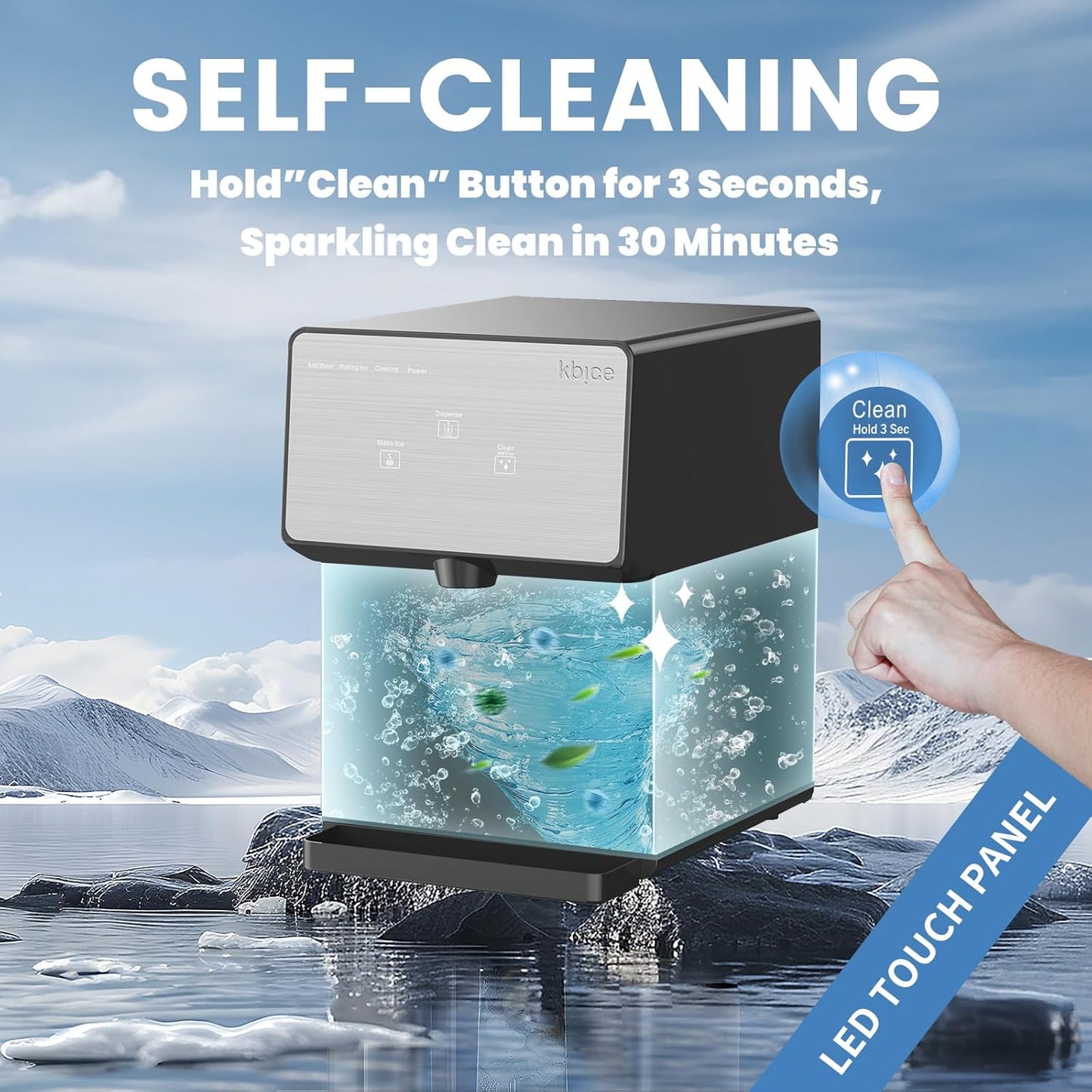 Limited-Quantity Anniversary Deal：Countertop Nugget Ice Maker with Chewable Soft Ice, 35lbs/24Hrs | High Capacity,Self-Cleaning&Automatic Dispensing,Quiet 45dB